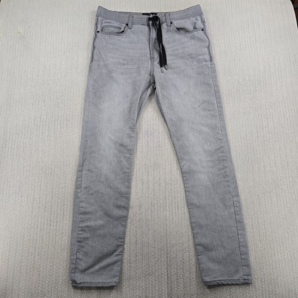 Brooklyn Calling Jeans Mens 32x29 Gray Skinny Slim Fit Drawstring Denim Pants